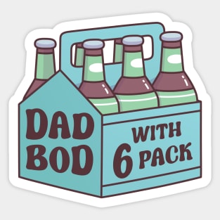 Dad Bod With Six Pack Beer Funny Sticker